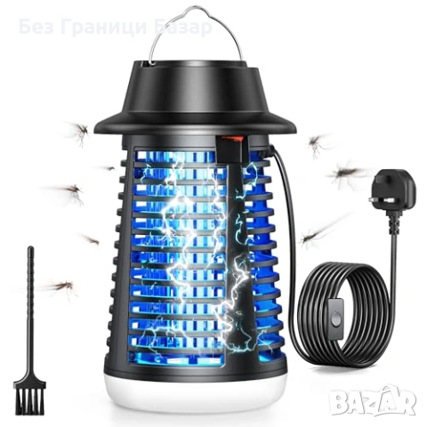 Нова Електрическа лампа Мощен унищожител за комари и мухи 4200V UV лампа IPX4 за двор и дом