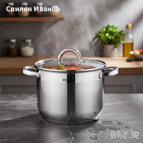Тенджера Bohmann BH 1622, 22x18см.\7л., неръждаема стомана, снимка 3 - Съдове за готвене - 54531780