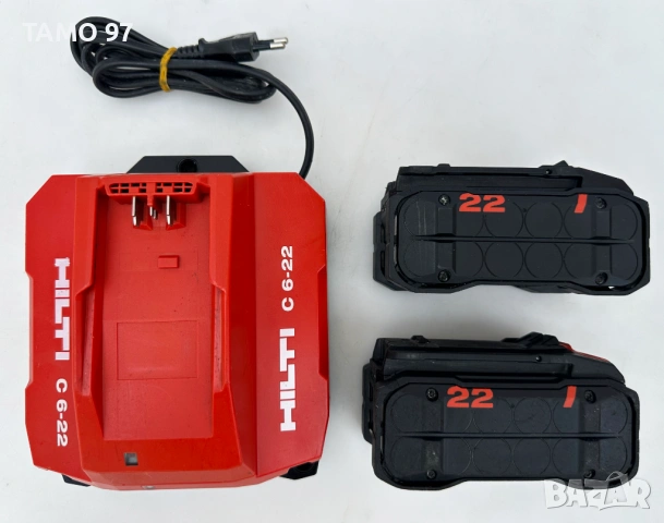 Hilti AG 6D-22 - Безчетков ъглошлайф с SensTech 2x22V 5.10Ah Nuron перфектен! , снимка 9 - Ъглошлайфи - 54769154