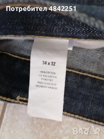 Мъжки тъмносини дънки Perry Ellis, като нови, 34/32 размер , снимка 4 - Дънки - 55087172