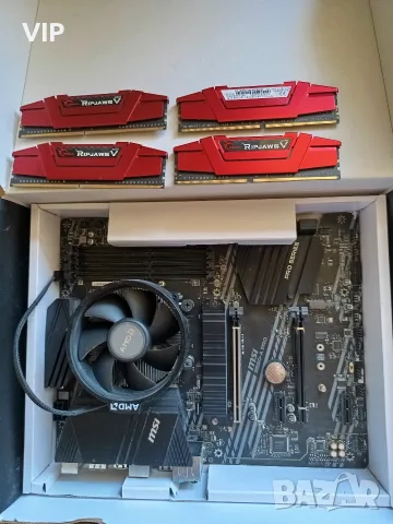 AMD Ryzen 5 3600X + MSI B550-A PRO + 32GB G.Skill Ripjaws V DDR4-3600 комплект , снимка 2 - Дънни платки - 55466096
