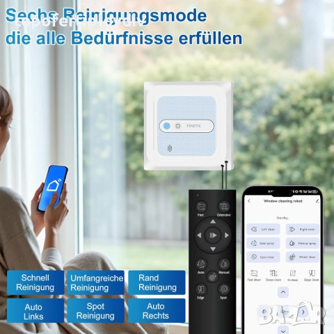 Робот за прозорци Fenetix 6000Pa,Гаранция, снимка 8 - Прахосмукачки - 54155071