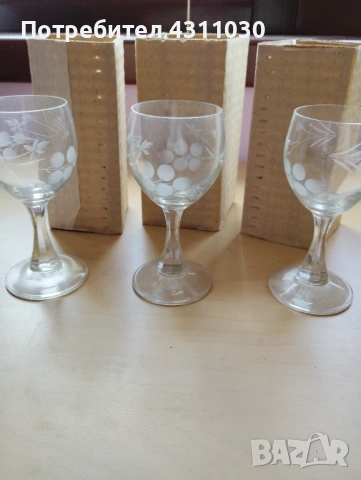 Нови чаши от калиево стъкло за вино и ракия по 12 бр.от вид, снимка 8 - Сервизи - 54199577