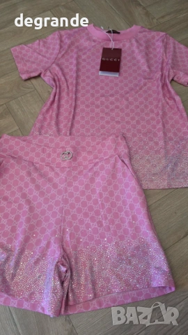 👚Дамски Комплект 🎀 Gucci 🎀 с блестящи камъчета, снимка 2 - Комплекти - 54924698