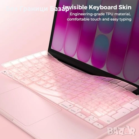 Нов Калъф за Apple MacBook Neo 13 A3404 2026 Frost Pink с клавиатурен протектор за защита лаптоп, снимка 6 - Друга електроника - 55123746