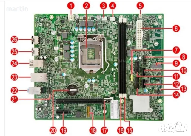 motherboard Acer Aspire TC-780 LGA1151CPU i5 7400+8GB DDR4, снимка 3 - Дънни платки - 55619249