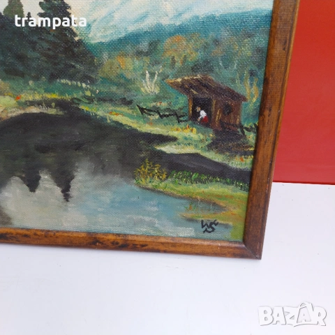 НАЙ ДОБРАТА ОФЕРТА Стара немска картина Подписана  WS (1950-60), снимка 2 - Картини - 54668794