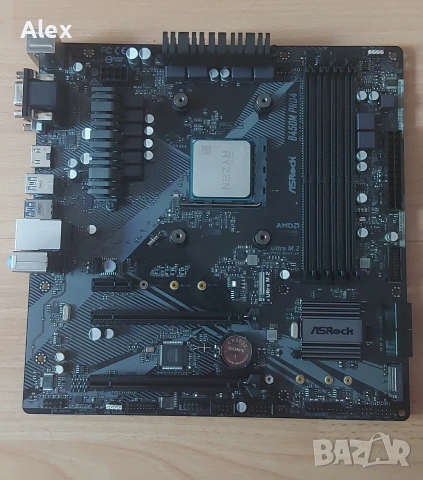 AMD Ryzen 5 2600X+АSRock B450M Pro4+охладител., снимка 3 - Дънни платки - 54668853