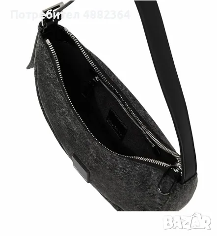 Чанта Karl Lagerfeld KLJ Box Logo Soft Halfmoon DNM, снимка 3 - Чанти - 55381636