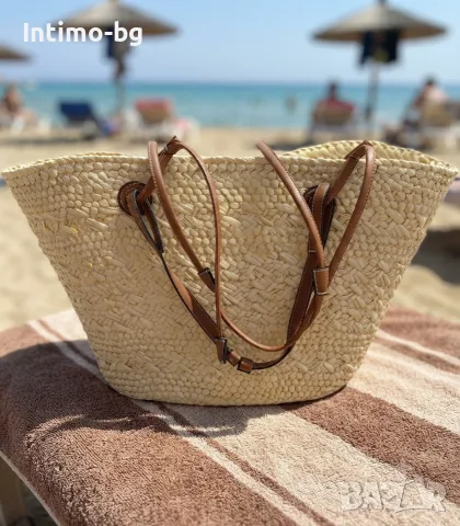 Плетена плажна чанта