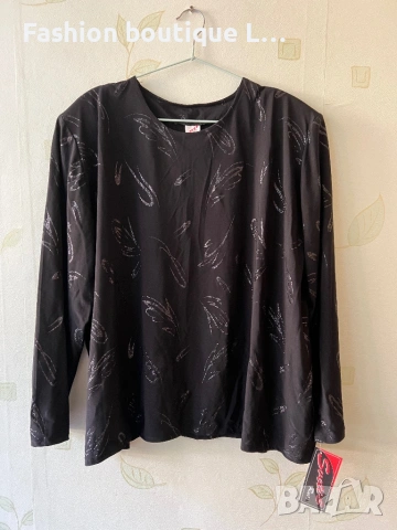 Нова с етикет черна дамска блуза с блестящ десен 🖤 Налични размери L , XL , XXL 🖤