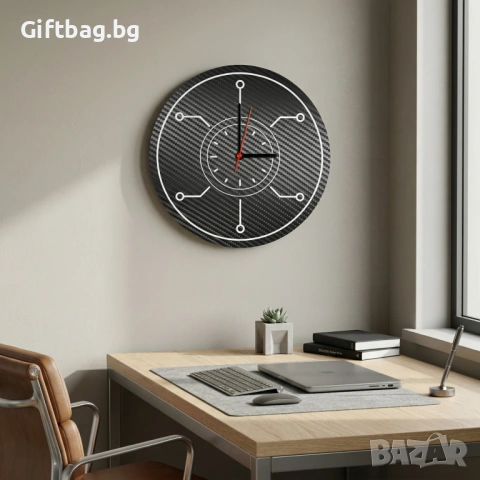 Стенен часовник – Карбон, снимка 2 - Стенни часовници - 54059372