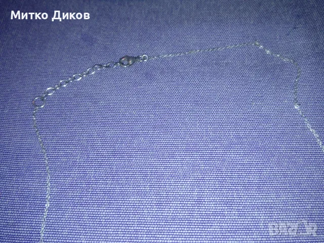 Детско сребърно колие проба 925 с висулка с кристали 3.19грама, снимка 4 - Колиета, медальони, синджири - 55412753