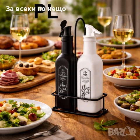 Комплект оливерник олио и оцет с поставка – Стилен дизайн Код P2074, снимка 4 - Прибори за хранене, готвене и сервиране - 54022361