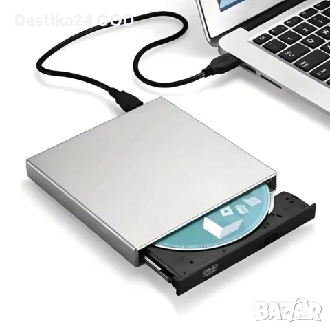 Външно CD DVD устройство USB 3.0 USB-C 2 в 1 записвачка за лаптоп и компютър
