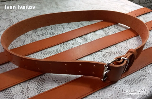 ЕКСТРА ШИРОК (5 см) Мъжки колан – Цвят Керемида – ЕСТЕСТВЕНА КОЖА, снимка 3 - Колани - 54126333