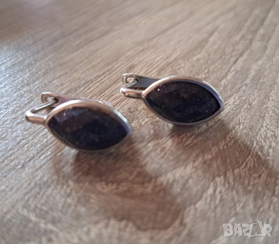 Сребро с тъмно син авантюрин, снимка 3 - Бижутерийни комплекти - 54012006