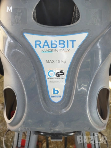Детско столче за велосипед Bellelli Rabbit, снимка 3 - Столчета за кола и колело - 54899263