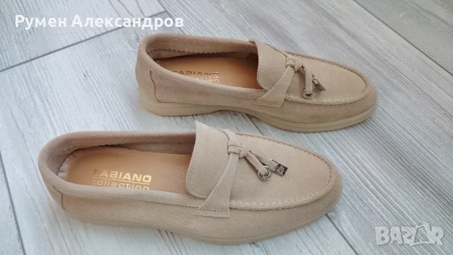 Нови дамски бежови мокасини LORO PIANA by Fabiano EUR37,5, снимка 5 - Дамски ежедневни обувки - 55532669