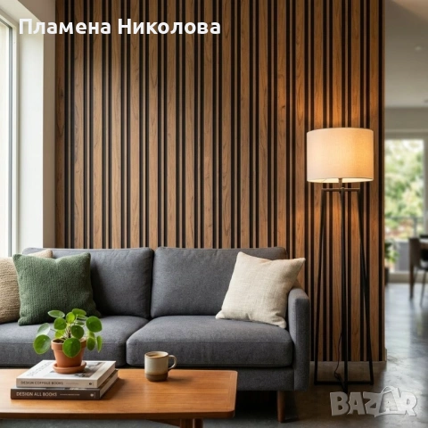 Декоративен стенен панел – Дъб с черни фуги, 11.8 см х 2.8 м