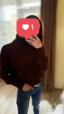 🤎 Тъмнокафяво поло – меко, стилно и удобно 🤎, снимка 2 - Блузи с дълъг ръкав и пуловери - 54195032