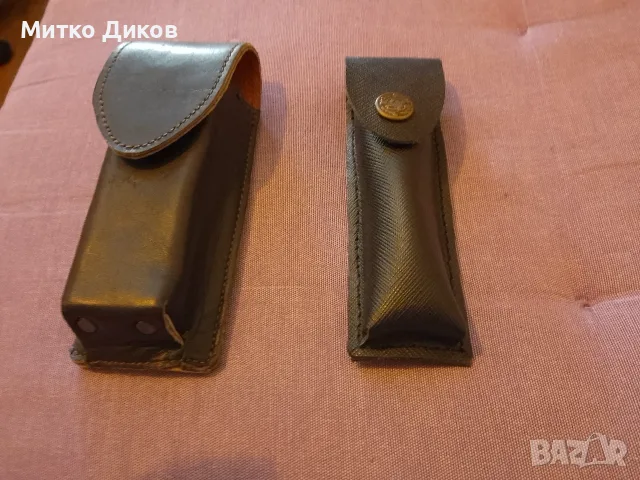 Калъфчета за ножче Викторинокс ,пълнител пистолет и други естеств.кожа нови