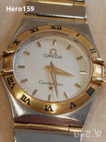 Дамски часовник Омега( Omega Constellation) злато 18к и стомана,механизъм кварц, снимка 2 - Мъжки - 54367708
