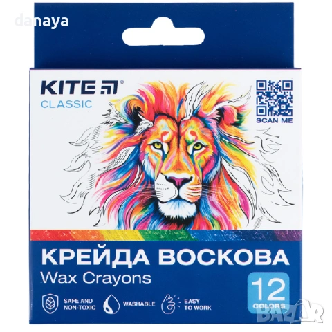 6703 Восъчни пастели Kite Classic, 12 цвята, снимка 2 - Ученически пособия, канцеларски материали - 54749782