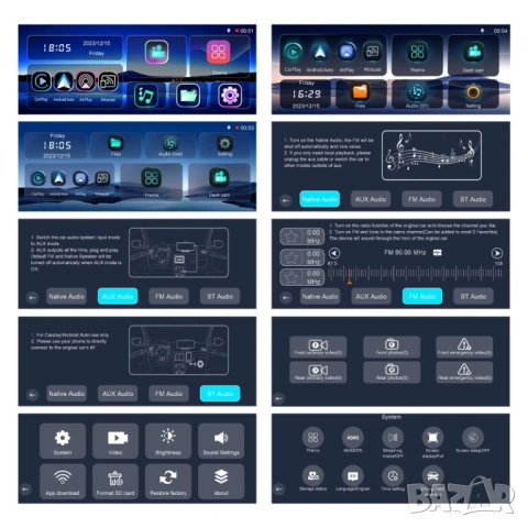 11.3” Мултимедия 4K DVR Видеорегистратор CarPlay Android Auto монитор, Дисплей WiFi Bluetooth Камера, снимка 13 - Аксесоари и консумативи - 54467757
