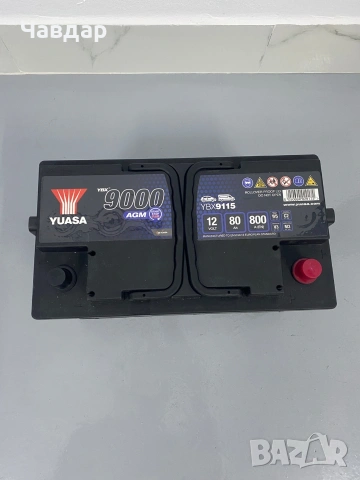 Aкумулатор  YUASA 9000 YBX9115 AGM 80AH 800A R+ 