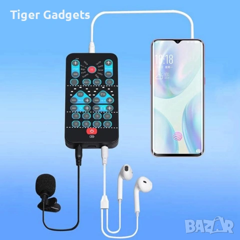 M10 Holy Live Sound Card – Външна звукова карта за стрийминг, пеене, подкасти и караоке, снимка 3 - Ресийвъри, усилватели, смесителни пултове - 55014394