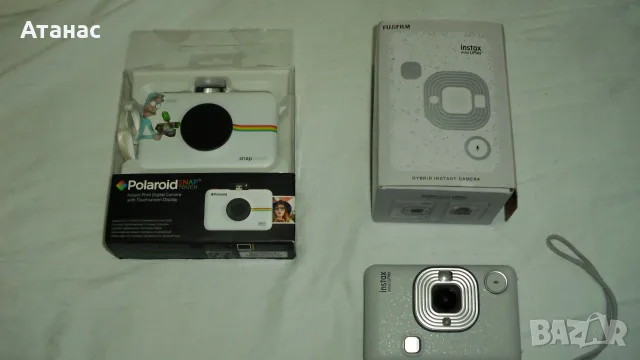 Дигиталени камери  за моментни снимки Polaroid SNAP TOUCH и камера Fujifilm Instax mini LiPlay с LSD