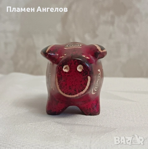 Автентична фигурка "Прасенце" от африкански сапунен камък. Ръчна изработка. , снимка 3 - Антикварни и старинни предмети - 54260716