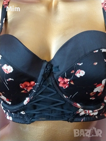 Hunkemoller 75 E Черен сатенен сутиен 