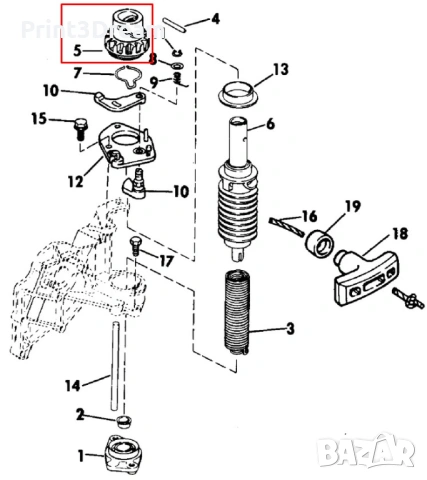 Зъбно колело за стартер (пиньон) за Johnson / Evinrude / Gale – 318447