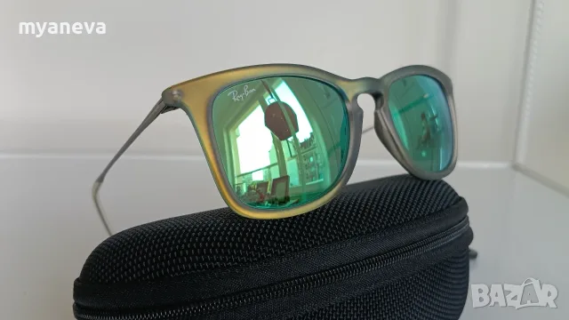 Ray-Ban, слънчеви очила с матова зелена рамка и огледални зелени стъкла . , снимка 14 - Слънчеви и диоптрични очила - 55442215