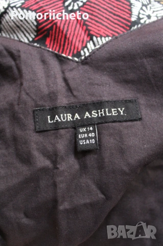 Елегантна рокля с флорални мотиви Laura Ashley от коприна и памук, снимка 5 - Рокли - 54127660