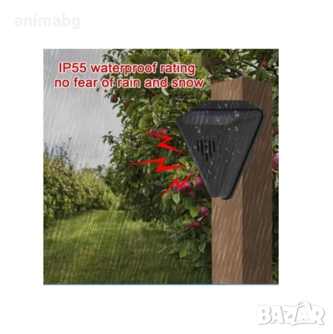 ANIMABG Соларен репелент за птици с таймер и 13 звука, Водоустойчив, За външна употреба, снимка 4 - Други - 54387389
