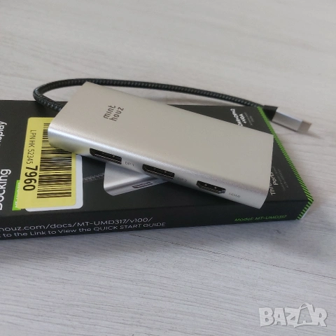 НОВА Minthouz USB-C Докинг Станция 7-в-1 | 8K DisplayPort | HDMI 4K | VGA | Quad Display, снимка 6 - Кабели и адаптери - 54101448