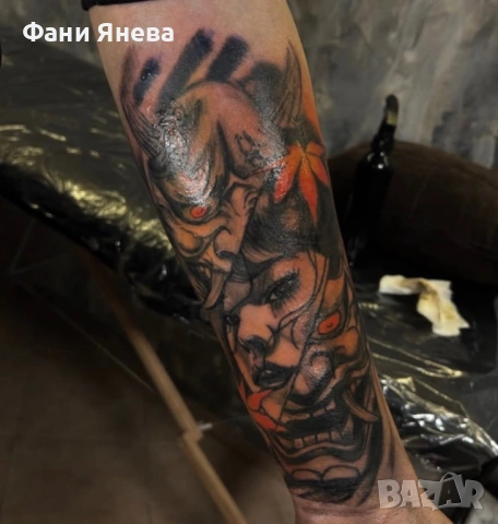 Предлагам татуировка на половин ръкав (half sleeve) само за 100 евро!, снимка 5 - Козметика за тяло - 54769330