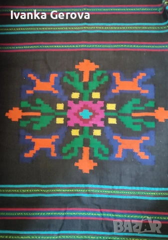 Ръчно тъкана вълнена черга , снимка 3 - Пътеки - 54312559