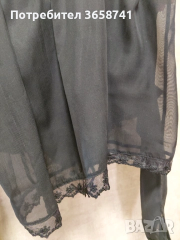 Дамска черна риза с дантела, снимка 4 - Ризи - 54040576