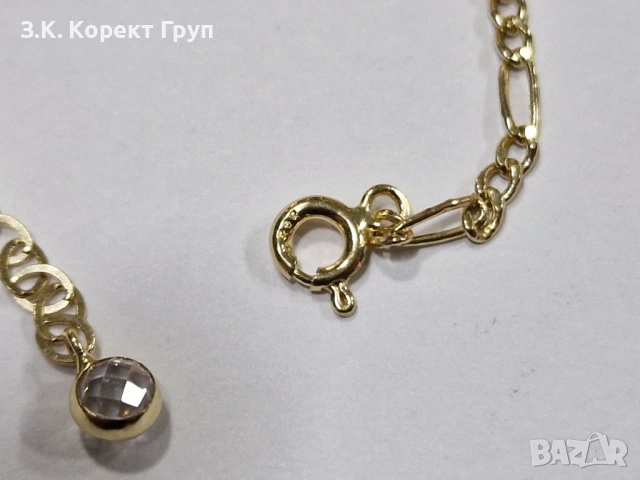 Детска златна гривна 14К 585 / 1,25 гр., снимка 5 - Гривни - 54129930