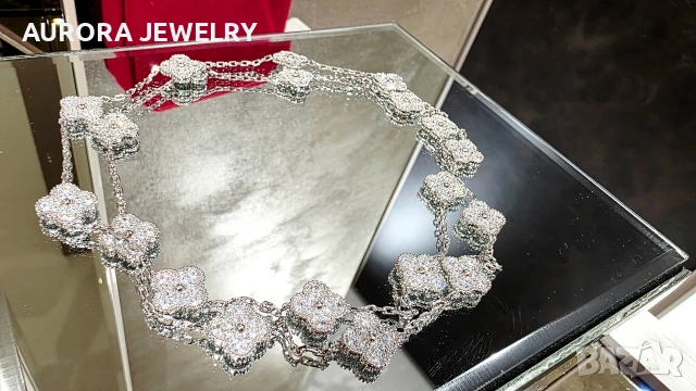 Van Cleef & Arpels VCA 20 Motifs Silver Diamonds Vintage Alhambra Long Clover Дамско Колие, снимка 3 - Колиета, медальони, синджири - 54736724