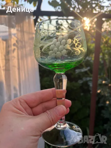 И последно за днес е зелено трио💚 Невероятно красив цвят, лозова декорация, снимка 12 - Чаши - 55670706