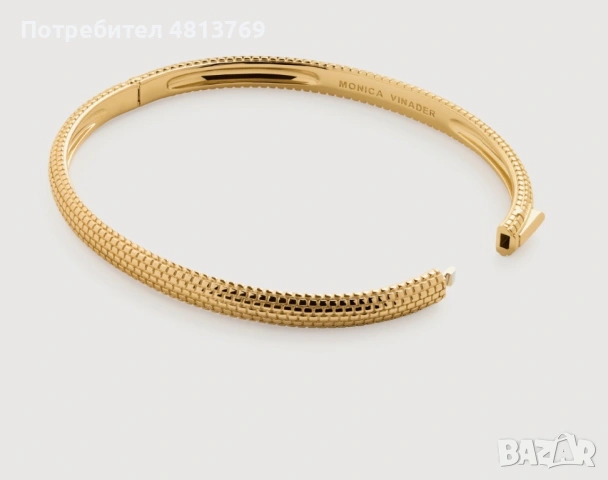 Оригинална гривна Monica Vinader Heirloom в позлата 18k, снимка 5 - Гривни - 54379043