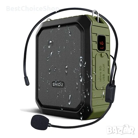 Персонален усилвател на глас - мегафон 18W Bluetooth презареждаем със слушалка с микрофон