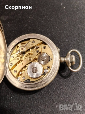 Швейцарски джобен часовник с посребрени капаци - AERA - 6 РУБИНА, снимка 14 - Джобни - 50501131