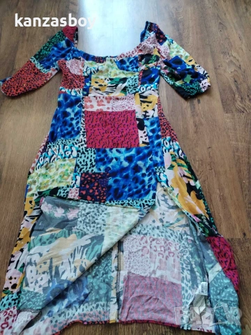 DESIGUAL Midi dress with animal print - страхотна рокля Л, снимка 9 - Рокли - 55278965