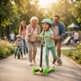 Детска сгъваема тротинетка 21st Scooter със светещи силиконови колела, Зелена, снимка 3